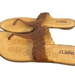 Born Hand Crafted Brown Leather Braided Weave Thong Sandals CQC12 Sz 7 M/W Photo 2