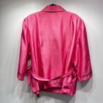 Dress Barn Vintage Pink with Black Embroidered Flowers Kimono Style Wrap Top by Photo 3