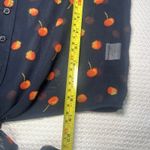 Black Poppy  Size Small Women's‎ Sleeveless Button Sheer Blouse Fruit Navy Summer Photo 6