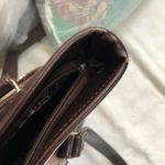 Western Boho Indie Brown camel tan leather shoulder hand bag purse tote silver hardware long strap Photo 5