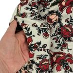 Agnes + Dora Midi Skirt Floral Print Red Cream Women's Size L Photo 2