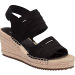Eileen Fisher Largo Espadrille Suede Wedge Size 7.5 Black Photo 0