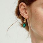 Dangle Emerald Earrings Green Emerald Earrings Statement Earrings Photo 1
