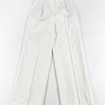 ZARA NEW Mid Rise Straight Leg Front Pleat Stretch Twill Trousers Pants White S Photo 0