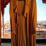 Torrid Womens Trench Jacket Sz 1 L 12 Copper Dotted Jacquard Coat Long Photo 1