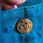 St. John  dress Pants Turquoise blue Sporty Trousers  straight dress pant 8 zip Photo 6