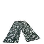 Wide Leg Green Trousers High Waist Tropical Palm Leaf Resort wear Crop Pants L Size L Photo 4