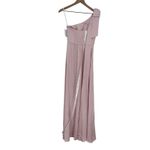 After Six  Bow One-Shoulder Fluid Satin Maxi Dress With Full Skirt Size XS Photo 9