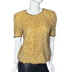 Laurence Kazar Vintage Lawrence Kazar silk Gold Sequin Women's Top Large (8) Photo 3