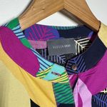 Hudson Gray  Dress Women S Floral Peplum Drop Waist Button Up Colorful Spring Photo 2