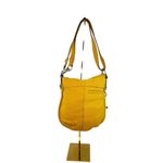 B. Makowsky Leather Shoulder Bag Purse Yellow Pebbled Quiet Luxury Leopard Lined Photo 7