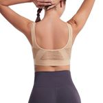 Seamless Comfortable Sports Bralette for Yoga Gym Workout Bra Top Flesh 6XL Tan Size 5X Photo 2