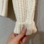 Madewell White Crew Neck Cable Knit Chunky Sweater Womens XS Light Academia Fall Photo 1