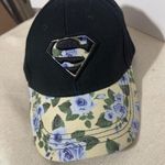 Superman Six Flags Embroidered Adjustable Hat Cap floral brim Texas OSFA Black Photo 1
