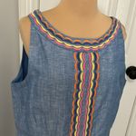 Talbots Linen Embroidered Scalloped Shift Dress Photo 6