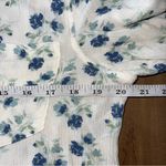 Market & Spruce  White & Blue Floral Blouse Photo 5