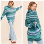 Free People Candy Stripe Tunic Knit Sweater in Waterfalls Combo Size Small Photo 1