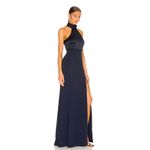 Cinq à Sept Alexander Halter Full Length Gown Size 4 in Navy Photo 3