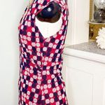 Polka Dot Blouse V Neck Short Sleeve Shirt Red White Black Medium Photo 4