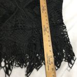 Venus  Black Lace Fringe Sleeveless Peplum Top Womens Size M Photo 3