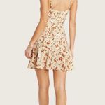 Willow Freddie Orange Floral Satin Cowl Neck Mini Dress Size M Photo 1