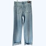 Madewell NWT Low Slung Baggy Jeans Blue Hallstead Wash Size 27 Tall Distressed Photo 5