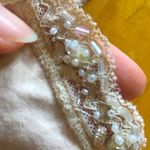 No Boundaries Sparkly, Beaded, Dressy, Lace Trimmed Camisole Tank Top, Ivory, Cream, Size M Photo 3