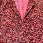 Vintage 90s Allison Taylor Barbie Pink Cheetah Animal Print Silk Jacket Size L Photo 2