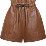 Brown Leather Shorts Size M Photo 0