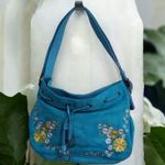 Diane Von Furstenberg  DVF Blue Vibrant Silk Assets! Leather Suede Photo 1