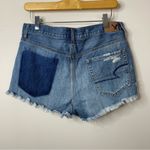 American Eagle  Two Tone vintage Hi Rise Ripped Festival Cutoffs Jean shorts & Photo 4