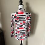Ibkul Womens Long Sleeve Abstract Print Colorful Golf Sun Protection Size Small Red Photo 4