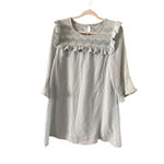 Entro Women's Light Green Mini Dress with White Lace Trim - Size S Photo 1