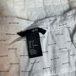 H&M White 6 Small Black Arrow Top Longsleeve Henley Buttons Photo 1