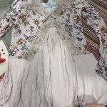 Gypsies & Moondust  Pink Retro Floral Lace Peek A Boo Flowy Mini Dress L Photo 7