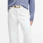 Madewell Pieced Barrel-Leg Jeans in Vintage Canvas White Women’s Size 33 NWT Photo 0