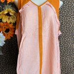 Doe & Rae ✅3/$30✅NWT  Burnt Coral Striped Sleeveless Ruffle Boho Tank Top SMALL Photo 0