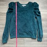 Rebecca Minkoff Teal Blue Green Long Puff Sleeve Velvet Velour Sweater Size XS Photo 5