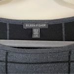 Eileen Fisher Merino Wool Windowpane-Check Boxy Sweater Size Large Photo 3