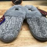 Dearfoams Chenille Womens 8 Gray Claire Cable Knit Shearling Lined Slip-On Clogs Photo 0