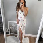 ZARA dress midi corset like floral satin effect open back wedding summer party Photo 3