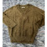 Urban Outfitters  olive green v neck fuzzy sweater size S Photo 8