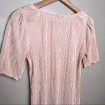 Ann Taylor Vintage  Blush Peach Pink Crinkle Shimmering Pleated Top Blouse Photo 5