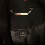 White House | Black Market  Wool Peacoat Winter Dress Coat with Leather Trim XS Photo 9