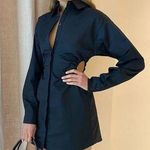 Hansel + Gretel Kennedy cut out waist Shirt Dress Black Sz S Photo 0