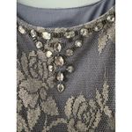 Jessica Howard Y2K Lace Midi Dress Sz 6 Gray Gold Metallic Whimsigoth Fairy Grunge Babydoll * Photo 5