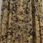 Mac Duggal  5477 Beige Gold Floral Embellished Scoop Neck Evening Gown Sz 10 Photo 7