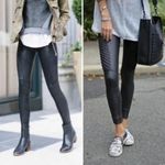 Spanx Faux Leather Moto Leggings Pants Black Women’s Size Medium Power Waistband Photo 1