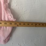 Y2k Pink Lace Trim Crop Cami Top Womens Small Bow Detail Soft Ribbed Coquette Photo 3