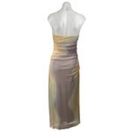 ZARA Women's Multicolor Tie-Dye Ruched Tulle Strapless Midi Bodycon Dress Size S Photo 1